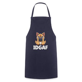 German Shepherd Idgaf - Cooking Apron - navy - Front - AI Model Male 185 dark (185cm)