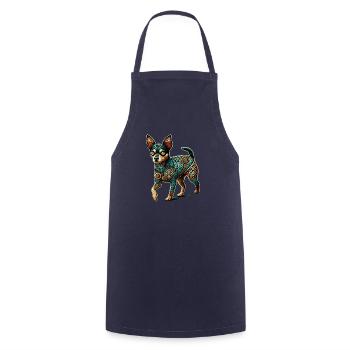 Mandala Art Toy Fox Terrier American Toy Terriers - Cooking Apron - navy - Front - AI Model Male 185 dark (185cm)