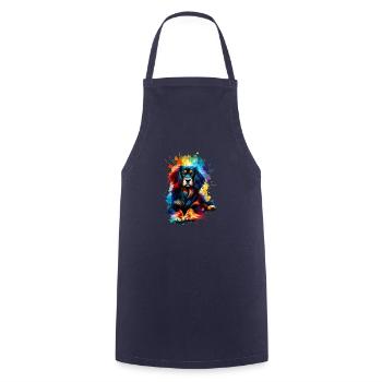 Splash Art coloré Petit Munsterlander - Tablier de cuisine - marine - Devant - AI Model Male 185 dark (185cm)