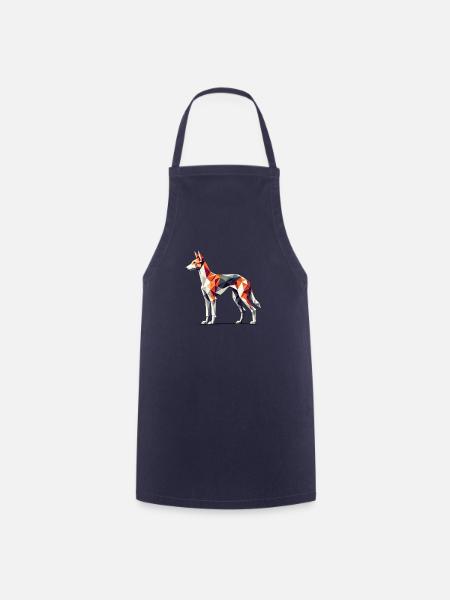 Geometrische Kunst Ibizenkischer Windhund - Kochschürze - Navy