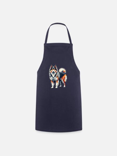 Geometrische Kunst Isländischer Schäferhund - Kochschürze - Navy