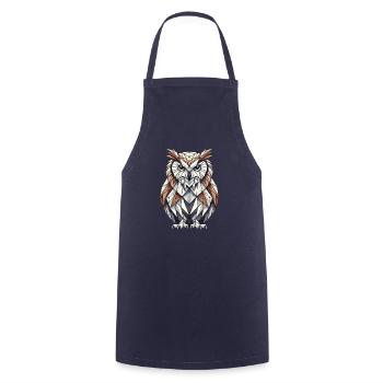 Geometric Art Owl Bird Owlet Owls Lover - Cooking Apron - navy - Front - AI Model Male 185 dark (185cm)