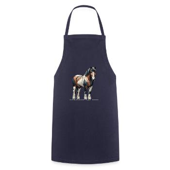 Geometric Art Horseback Riding Horses Equestrian - Cooking Apron - navy - Front - AI Model Male 185 dark (185cm)
