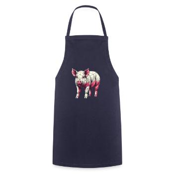 Geometrische Kunst Schweine Bauer Schweine Bauernhof - Kochschürze - Navy - Vorne - AI Model Male 185 dark (185cm)