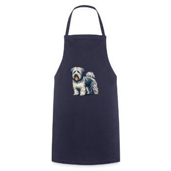 Geometric Art Havanese Havaneses - Cooking Apron - navy - Front - AI Model Male 185 dark (185cm)
