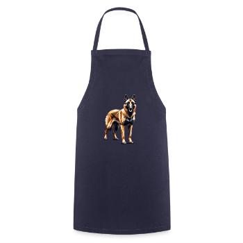 Geometric Art Belgian Malinois Belgian Shepherd - Cooking Apron - navy - Front - AI Model Male 185 dark (185cm)