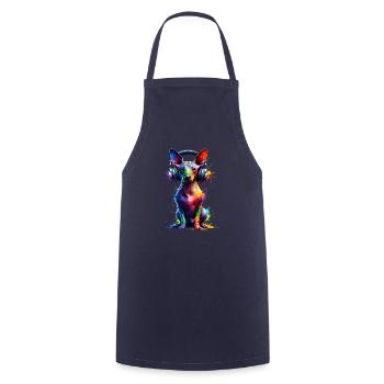 Bunte Splash Art Kopfhörer Peruanisch Haarlos - Kochschürze - Navy - Vorne - AI Model Male 185 dark (185cm)