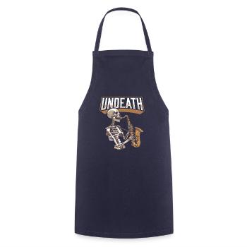 Saxophone Saxophone Skeleton Undeath - Cooking Apron - navy - Front - AI Model Male 185 dark (185cm)