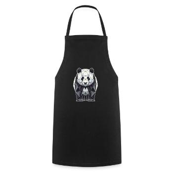 Geometric Art Panda Bear Pandas - Cooking Apron - black - Front - AI Model Male 185 dark (185cm)