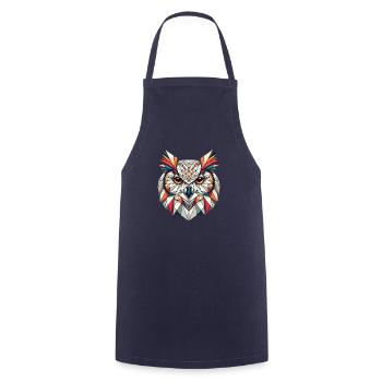 Geometric Art Owl Bird Owlet Owls Lover - Cooking Apron - navy - Front - AI Model Male 185 dark (185cm)