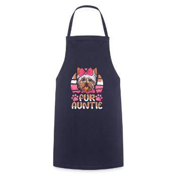 Yorkshire Terrier Chien Tante Pour Tante - Tablier de cuisine - marine - Devant - AI Model Male 185 dark (185cm)