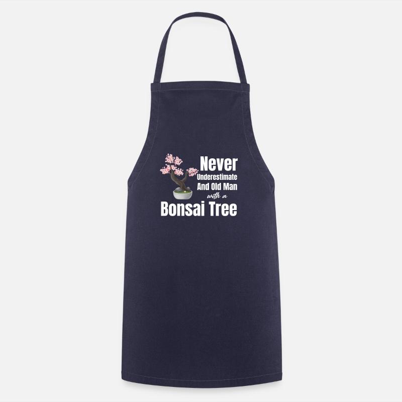Never underestimate an old man with - Cooking Apron - navy