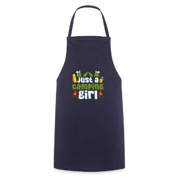 Tent Camping Camping Just A Camping Girl - Cooking Apron - navy - Front - AI Model Male 185 dark (185cm)