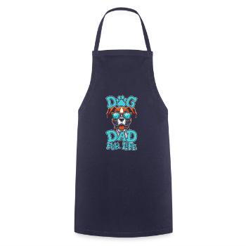 Chien Boxer Allemand Boxer Chien Papa Pour La Vie - Tablier de cuisine - marine - Devant - AI Model Male 185 dark (185cm)