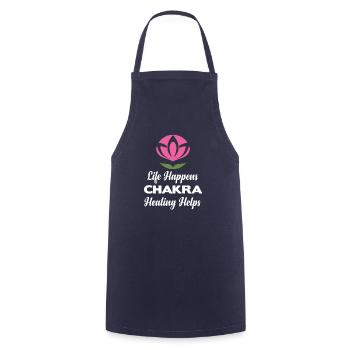 Life Happens Chakra Healing Helps Buddhist - Cooking Apron - navy - Front - AI Model Male 185 dark (185cm)