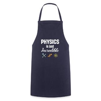 Physics is simply incredible. Chemistry - Cooking Apron - navy - Front - AI Model Male 185 dark (185cm)