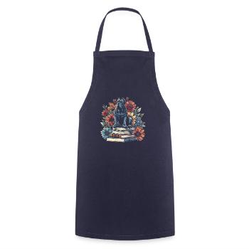 Cane Corso Flower Book Reader Floralcottagecore - Cooking Apron - navy - Front - AI Model Male 185 dark (185cm)