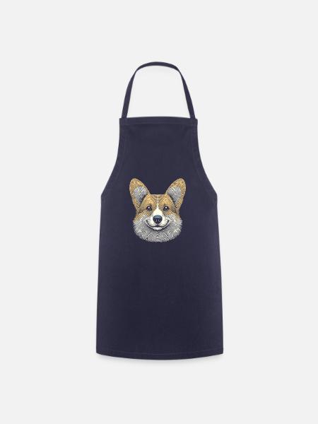 Corgi Fingerabdruck - Kochschürze - Navy