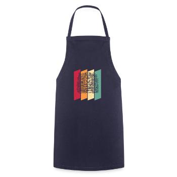 Bulldog Flower Book Reader Floral Cottagecore - Cooking Apron - navy - Front - AI Model Male 185 dark (185cm)