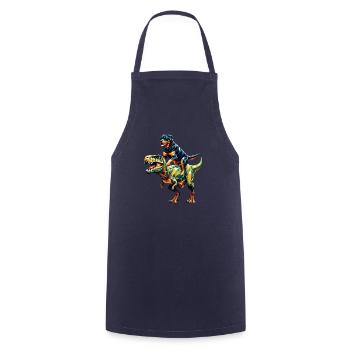 Geometric Art Dinosaur T-Rex Rottweiler - Cooking Apron - navy - Front - AI Model Male 185 dark (185cm)