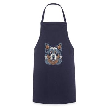 Empreinte digitale de chien de bovin australien - Tablier de cuisine - marine - Devant - AI Model Male 185 dark (185cm)