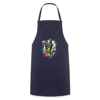 Splash Art Dinosaure T-Rex Singe Tyrannosaurus Rex - Tablier de cuisine - marine - Devant - AI Model Male 185 dark (185cm)
