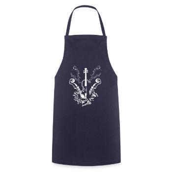 Musical Notes Music Musicians Clefs Sheet Music - Cooking Apron - navy - Front - AI Model Male 185 dark (185cm)