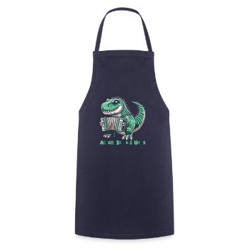 Accordion T Rex Dino - Cooking Apron - navy - Front - AI Model Male 185 dark (185cm)