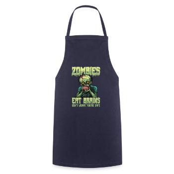 Zombie Halloween Zombies Eat Brains - Cooking Apron - navy - Front - AI Model Male 185 dark (185cm)