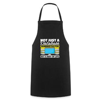 Database Administrator - Cooking Apron - black - Front - AI Model Male 185 dark (185cm)