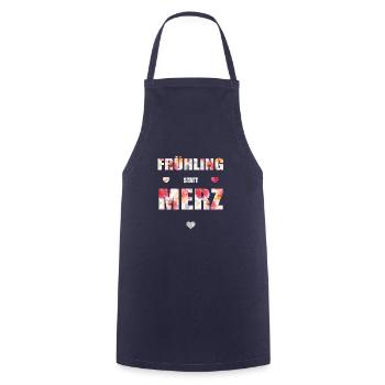 Frühling statt Merz - Kochschürze - Navy - Vorne - AI Model Male 185 dark (185cm)