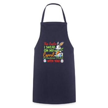 Easter declaration of love with bunny, eggs and carrot - Cooking Apron - navy - Front - AI Model Male 185 dark (185cm)