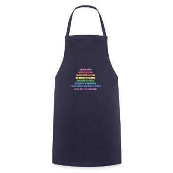 Human Rights Gay LGBTQ+ Pride Rainbow Flag - Cooking Apron - navy - Front - AI Model Male 185 dark (185cm)