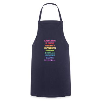 Gay LGBTQ+ Human Rights Pride Rainbow Flag - Cooking Apron - navy - Front - AI Model Male 185 dark (185cm)