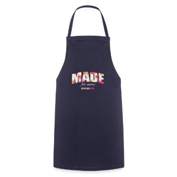 Floral Faith Made for More | Ephesians 2:10 - Cooking Apron - navy - Front - AI Model Male 185 dark (185cm)