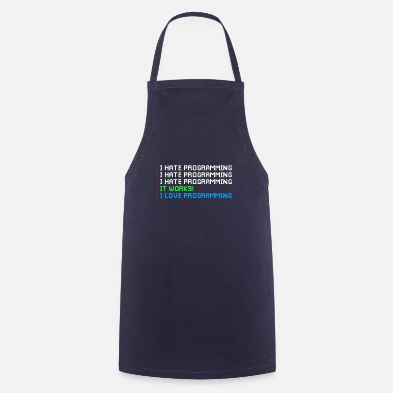 Funny I Hate Love Programming Gift Shirt - Kochschürze - Navy