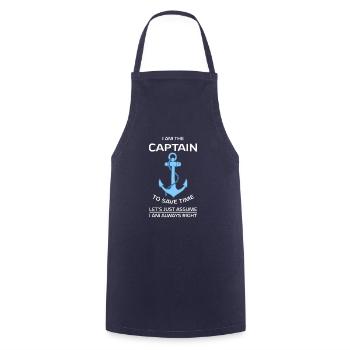 I Am Captain White - Cooking Apron - navy - Front - AI Model Male 185 dark (185cm)