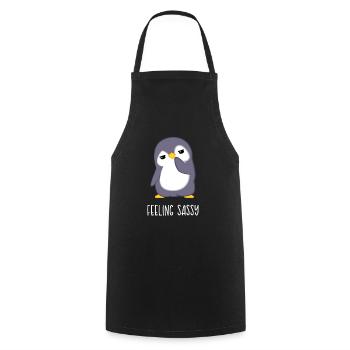 Pinguin – Pinguine – Pinguinfan – Frechdachs - Kochschürze - Schwarz - Vorne - AI Model Male 185 dark (185cm)