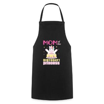 Maman de l'anniversaire princesse licorne - Tablier de cuisine - noir - Devant - AI Model Male 185 dark (185cm)
