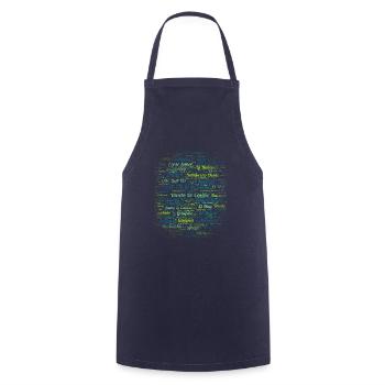 Rueda de Casino Dance Cuban Salsa - Kochschürze - Navy - Vorne - AI Model Male 185 dark (185cm)