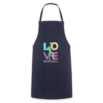 Cute Basketball Lover Girls Gift for Ballers - Cooking Apron - navy - Front - AI Model Male 185 dark (185cm)