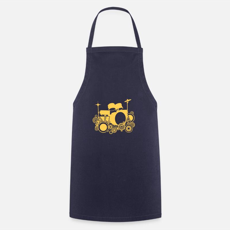 Drums Gift Drummer Percussion - Cooking Apron - navy