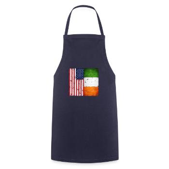 Retro American Irish gift design - Cooking Apron - navy - Front - AI Model Male 185 dark (185cm)