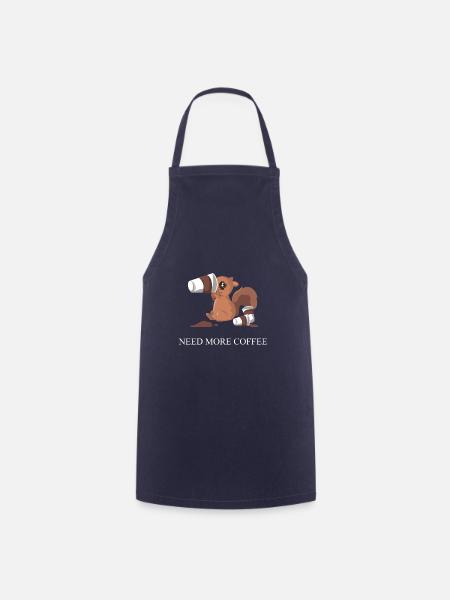 Eichhörnchen braucht Kaffee - Kochschürze - Navy
