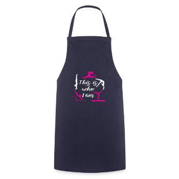 Gymnastique drôle de filles Voici qui je suis - Tablier de cuisine - marine - Devant - AI Model Male 185 dark (185cm)