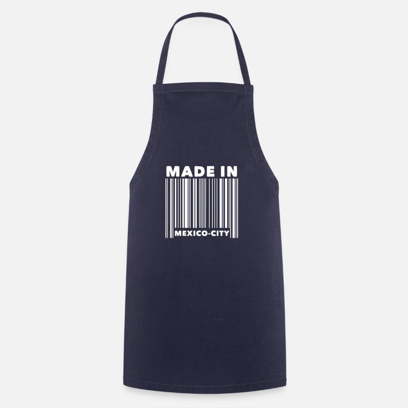 Mexiko-Stadt Strichcode - Kochschürze - Navy