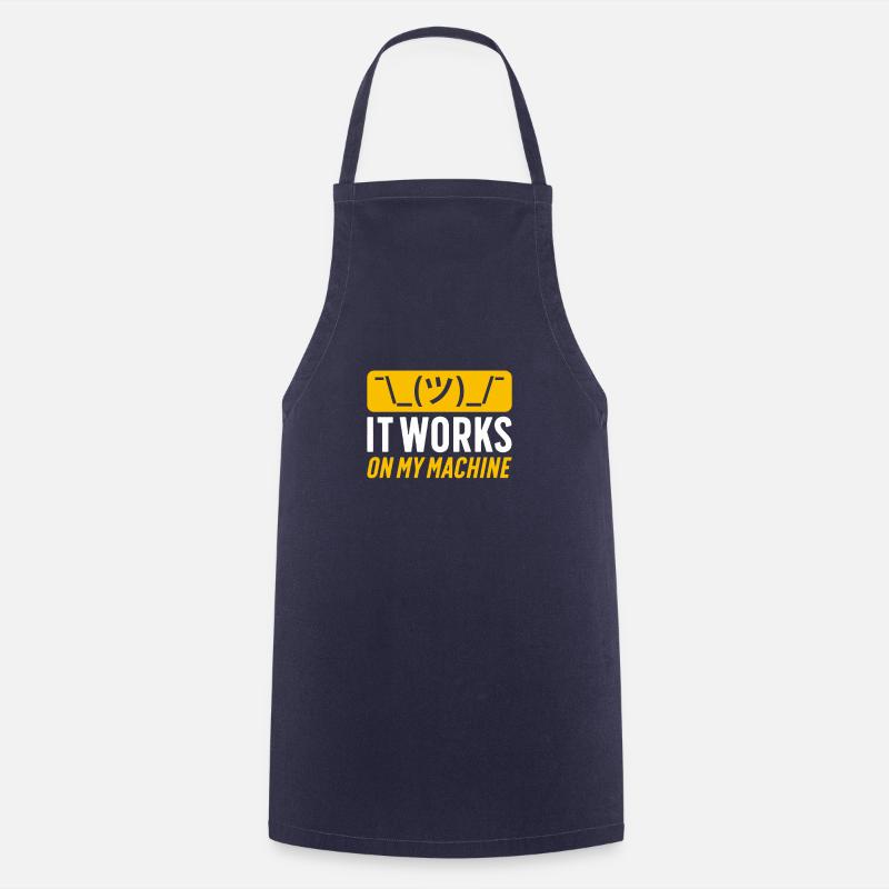 Ascii Coder CSS HTML Nerd Geek Programmer - Cooking Apron - navy