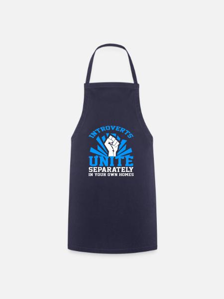 introverts - introvertiert - Shirt - Kochschürze - Navy