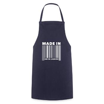 Rio de Janeiro Barcode - Kochschürze - Navy - Vorne - AI Model Male 185 dark (185cm)