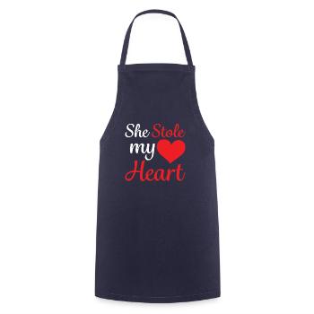 Amour couple volé coeur - Tablier de cuisine - marine - Devant - AI Model Male 185 dark (185cm)